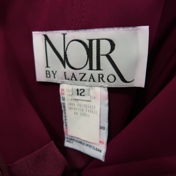 NOIR BY LAZARO Wine Bridesmaid Gown - Picture 11 of 11